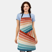 Farbenfrohe Retrostil, diagonale Regenbogenkonstru Schürze (Getragen)
