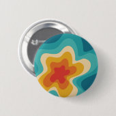 Farbenfrohe Retrostil, wirres Design Button (Vorne & Hinten)