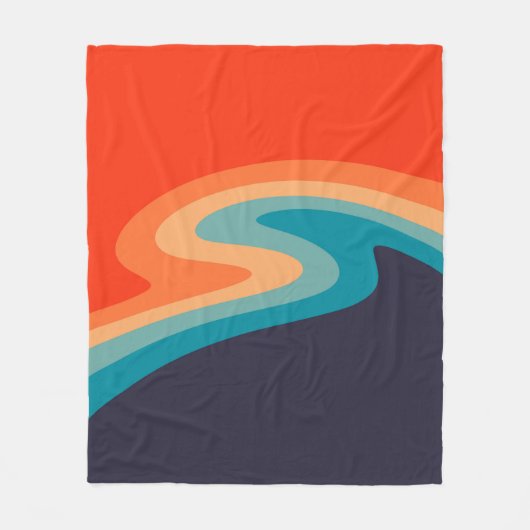 Farbenfrohe Retrostil, wirres Design Fleecedecke (Vorderseite)