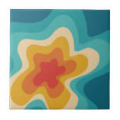 Farbenfrohe Retrostil, wirres Design Fliese (Vorderseite)