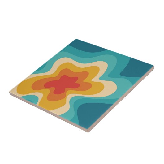 Farbenfrohe Retrostil, wirres Design Fliese (Seite)