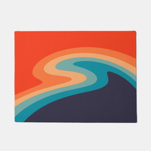 Farbenfrohe Retrostil, wirres Design Fußmatte (Vorderseite)