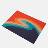 Farbenfrohe Retrostil, wirres Design Fußmatte (Schrägansicht)