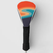 Farbenfrohe Retrostil, wirres Design Golf Headcover (Vorderseite)