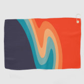 Farbenfrohe Retrostil, wirres Design Golfhandtuch (Horizontal)
