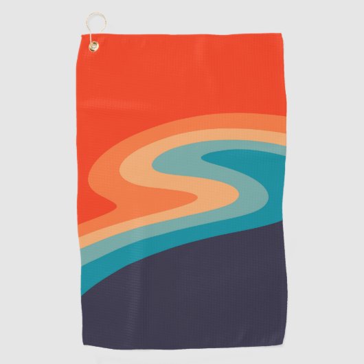 Farbenfrohe Retrostil, wirres Design Golfhandtuch (Vorderseite)