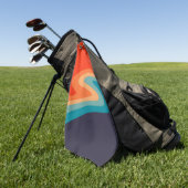 Farbenfrohe Retrostil, wirres Design Golfhandtuch (Gras)