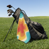 Farbenfrohe Retrostil, wirres Design Golfhandtuch (Gras)