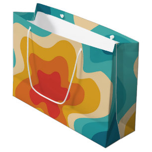 Farbenfrohe Retrostil, wirres Design Große Geschenktüte