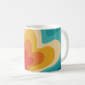 Farbenfrohe Retrostil, wirres Design Kaffeetasse (VorderseiteRechts)