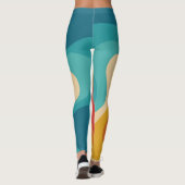 Farbenfrohe Retrostil, wirres Design Leggings (Rückseite)