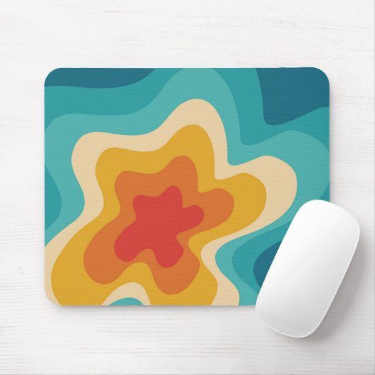Farbenfrohe Retrostil, wirres Design Mousepad (Mit Mouse)