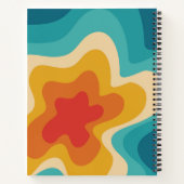 Farbenfrohe Retrostil, wirres Design Notizblock (Rückseite)