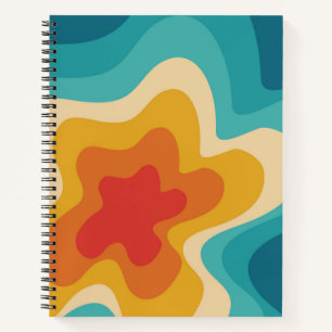 Farbenfrohe Retrostil, wirres Design Notizblock