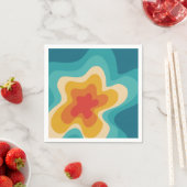 Farbenfrohe Retrostil, wirres Design Serviette (Beispiel)