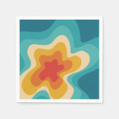 Farbenfrohe Retrostil, wirres Design Serviette (Vorderseite)