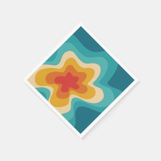 Farbenfrohe Retrostil, wirres Design Serviette (Ecke)