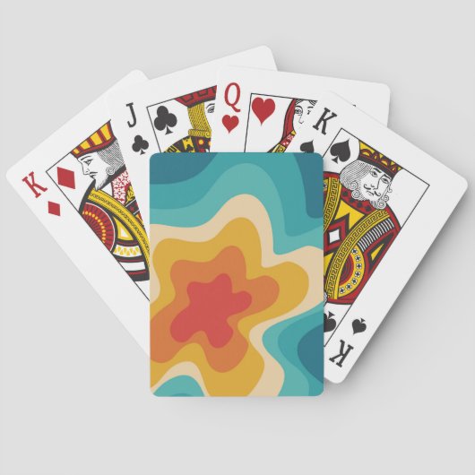 Farbenfrohe Retrostil, wirres Design Spielkarten (Rückseite)