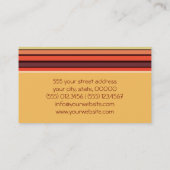 Farbenfrohe Retrostreifen-Muster Visitenkarte (Rückseite)