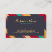 Farbenfrohe Retrostreifen-Muster Visitenkarte (Rückseite)