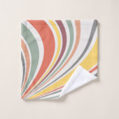 Farbenfrohe Retrovibes Badhandtuch Set (Waschlappen)
