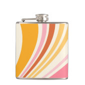 Farbenfrohe Retrovibes Flachmann (Vorderseite)