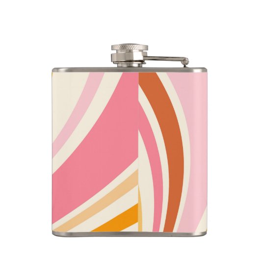 Farbenfrohe Retrovibes Flachmann (Rückseite)