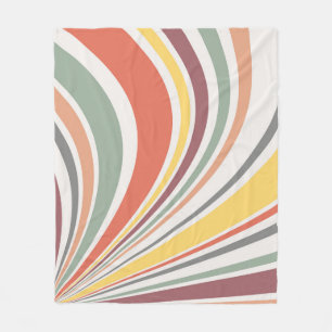 Farbenfrohe Retrovibes Fleecedecke