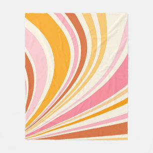 Farbenfrohe Retrovibes Fleecedecke