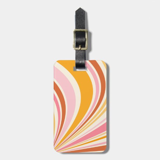 Farbenfrohe Retrovibes Gepäckanhänger (Vorderseite vertikal)
