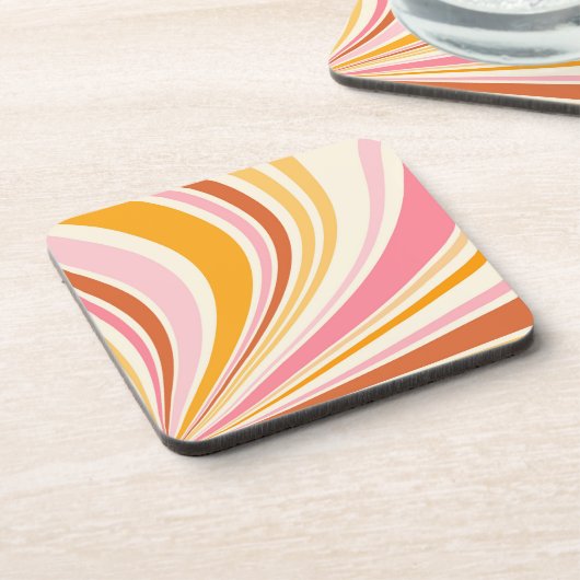 Farbenfrohe Retrovibes Getränkeuntersetzer (Linke Seite)