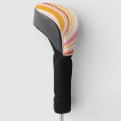 Farbenfrohe Retrovibes Golf Headcover (angewinkelt)