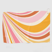 Farbenfrohe Retrovibes Golfhandtuch (Horizontal)