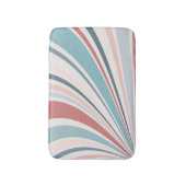 Farbenfrohe Retrovibes in Rosa, Blau und Grau Badematte (Vorderseite Vertikal)