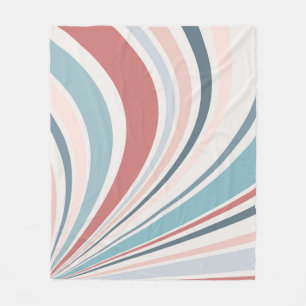 Farbenfrohe Retrovibes in Rosa, Blau und Grau Fleecedecke