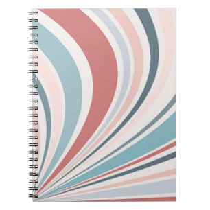 Farbenfrohe Retrovibes in Rosa, Blau und Grau Notizblock