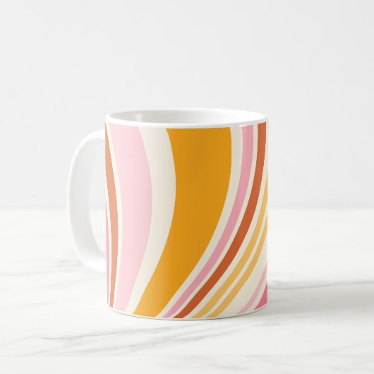 Farbenfrohe Retrovibes Kaffeetasse (Vorderseite Links)