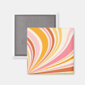 Farbenfrohe Retrovibes Magnet (Vorderseite/Rückseite)