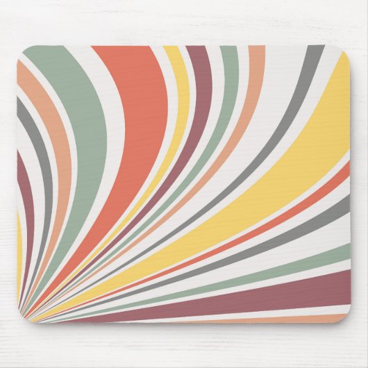 Farbenfrohe Retrovibes Mousepad (Vorne)