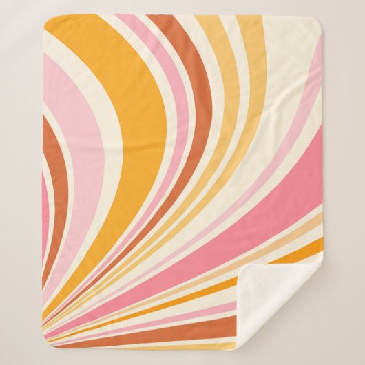 Farbenfrohe Retrovibes Sherpadecke (Vorderseite)