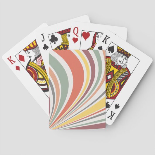 Farbenfrohe Retrovibes Spielkarten (Rückseite)