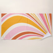 Farbenfrohe Retrovibes Strandtuch (Vorderseite)