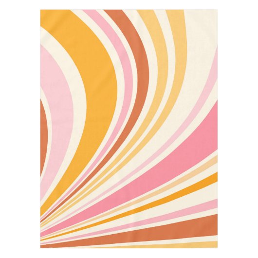 Farbenfrohe Retrovibes Tischdecke (Vorderseite)