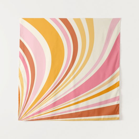 Farbenfrohe Retrovibes Wandteppich (Vorderseite)