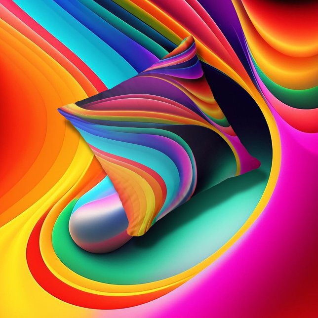 Farbenfrohe Retrowellen Akzent Kissen (Von Creator hochgeladen)