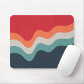 Farbenfrohe, Retrowellen im Retrostil Mousepad (Mit Mouse)