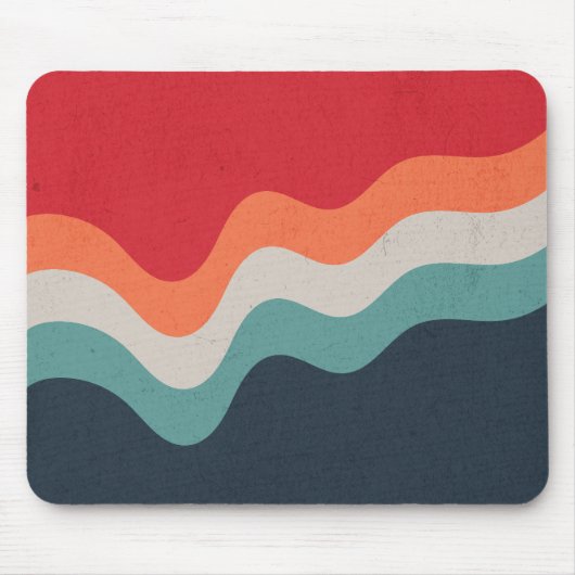Farbenfrohe, Retrowellen im Retrostil Mousepad (Vorne)