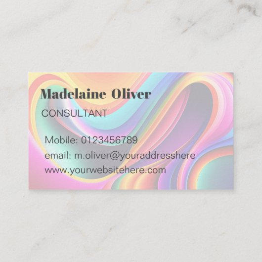 Farbenfrohe Retrowellen Moderne Visitenkarte (Rückseite)