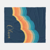 Farbenfrohe Retrowolken-Design Fleecedecke (Vorderseite (Horizontal))