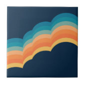 Farbenfrohe Retrowolken-Design Fliese (Vorderseite)